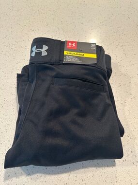 Under Armour Black Youth Athletic Pants with Logo Waistband